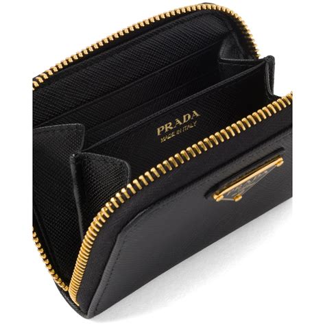 prada saffiano triangle card holder|Prada wristlet credit card holder.